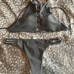 Zalful grey halter bikini set
